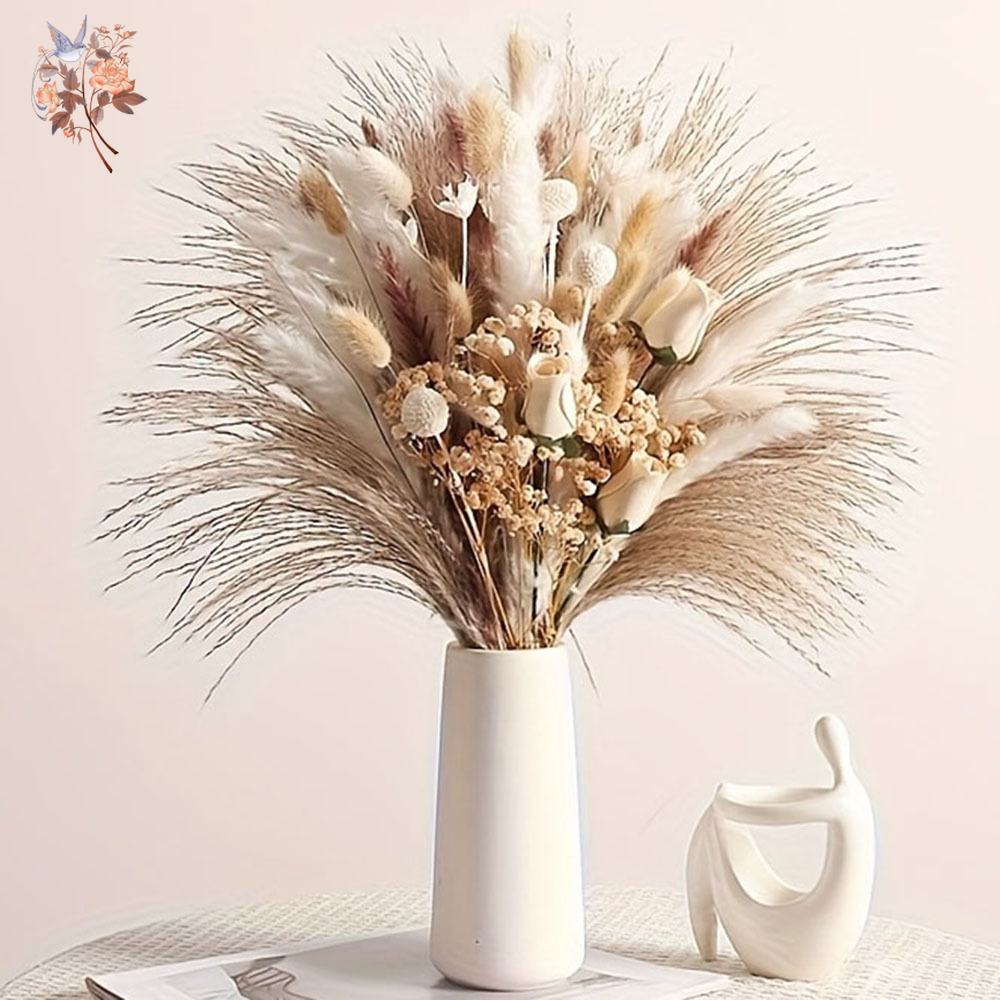 Baby Breath Dried - 80 stuks kunstmatige gedroogde bloemenboeket voor