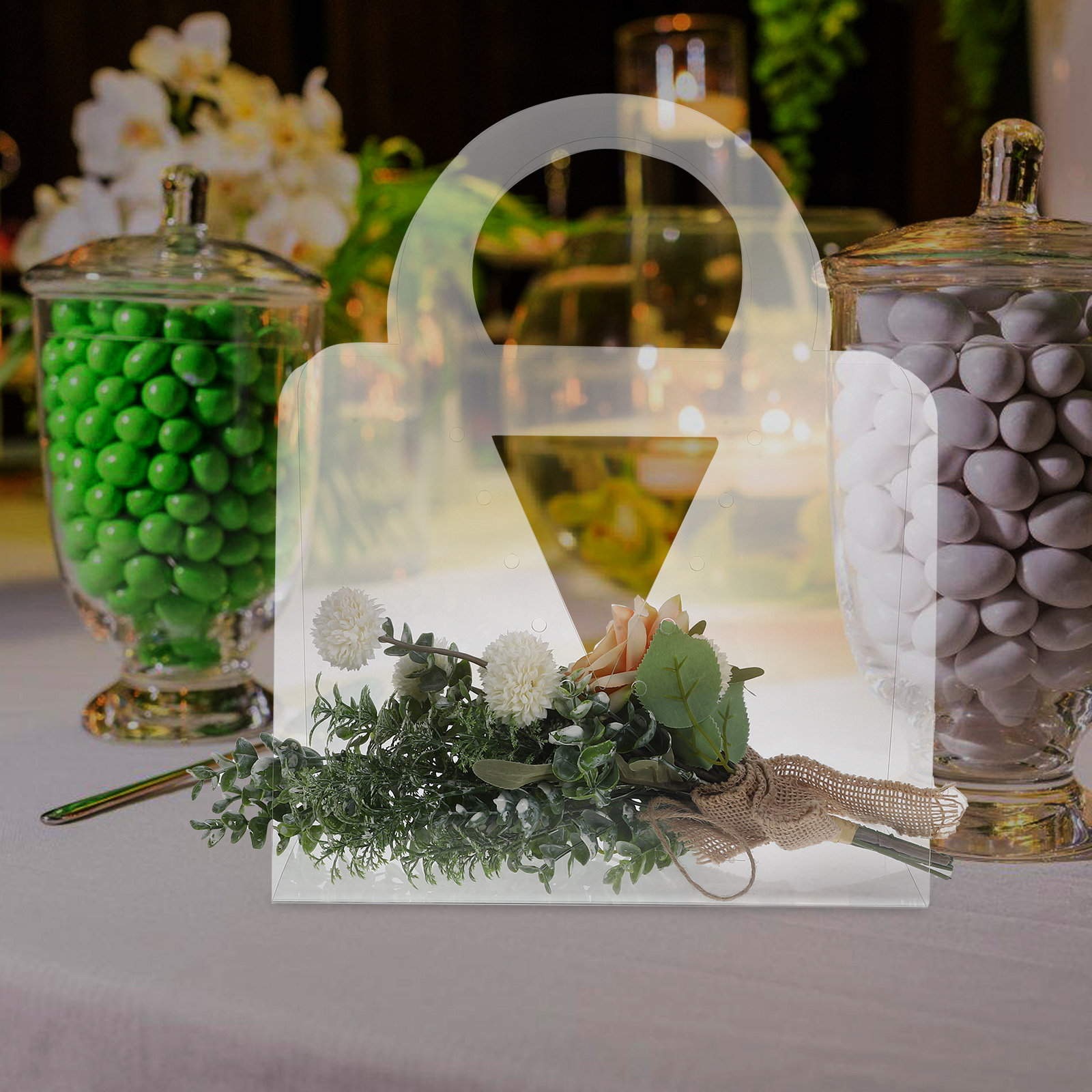 Florist Supply Shop - 4 stuks transparante cadeauzakken voor bloemenboeketten,