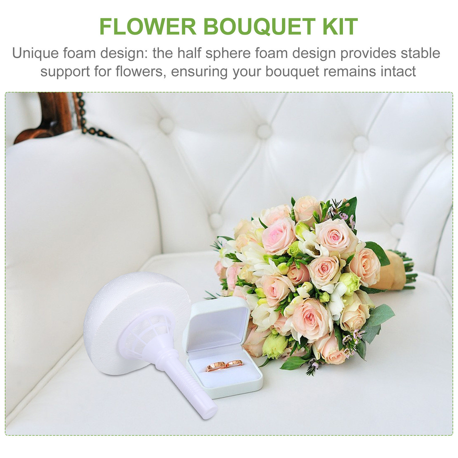 Bouquet Holder Foam - 2 stuks stijlvolle kanten kraag schuimbloemboekethouder