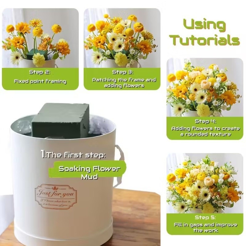 Bouquet Holder Foam - Groen bloemschikkingsschuim, absorberend, rechthoekig, doe-het-zelf bloemenhouder,