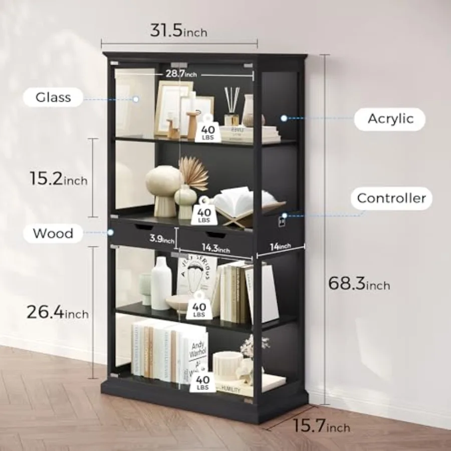 Vitrinekast met glazen deuren  - B & J Florist Supply Linwood recensie en prijs